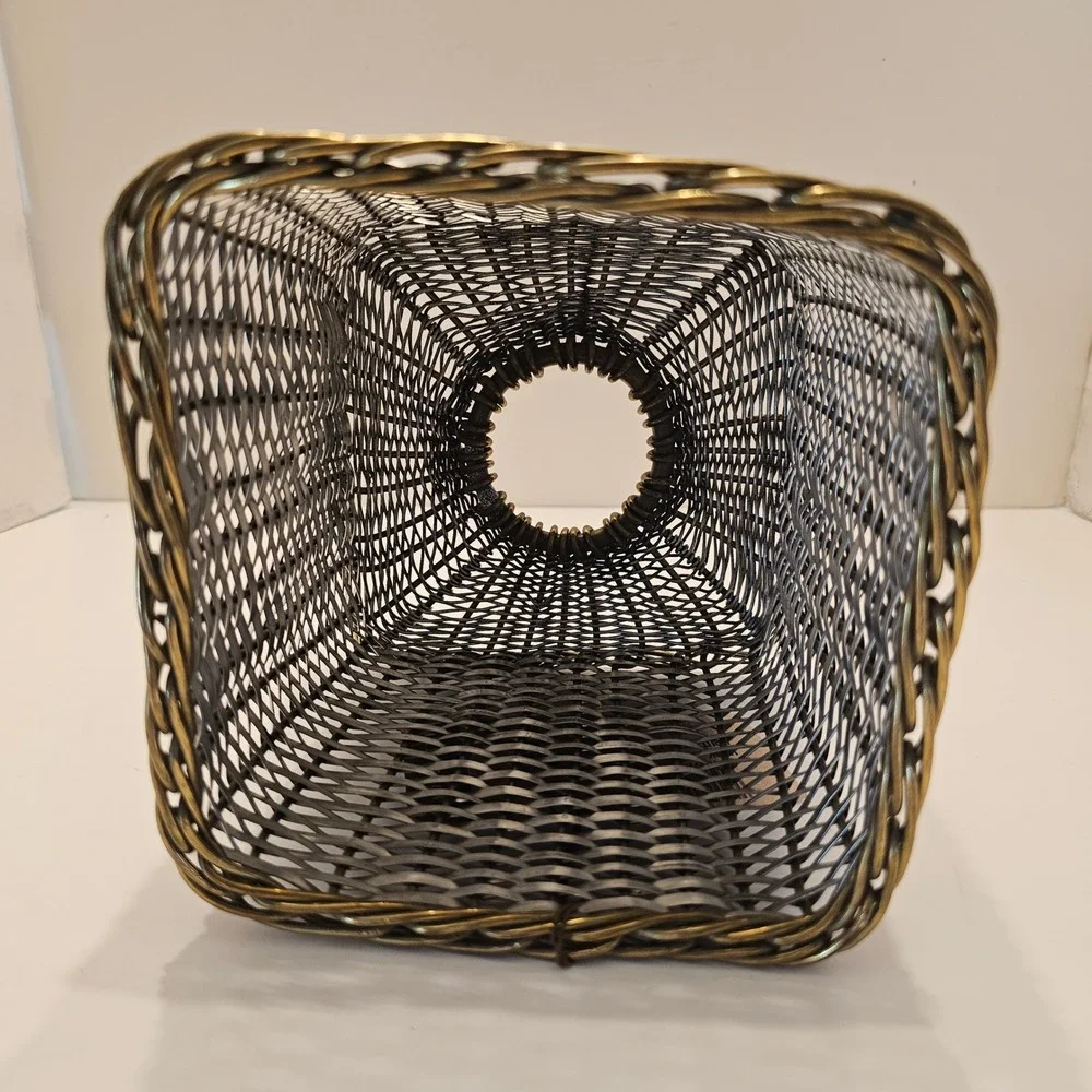 Park B. Smith Environments II Hand Woven Metal Tissue Box Cover Silver Brass